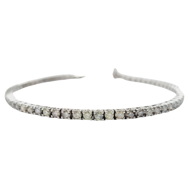 3.05 Carat Natural Diamond Tennis Bracelet in 14K White Gold