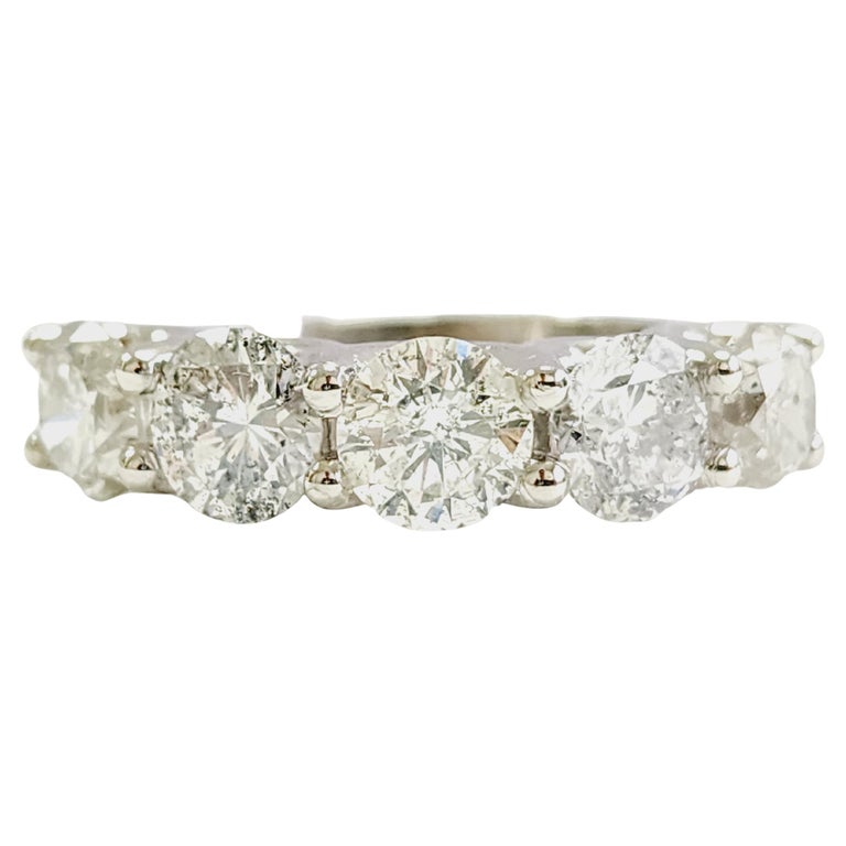 4 Carat Natural Diamond White Gold Mini band Ring 14K
