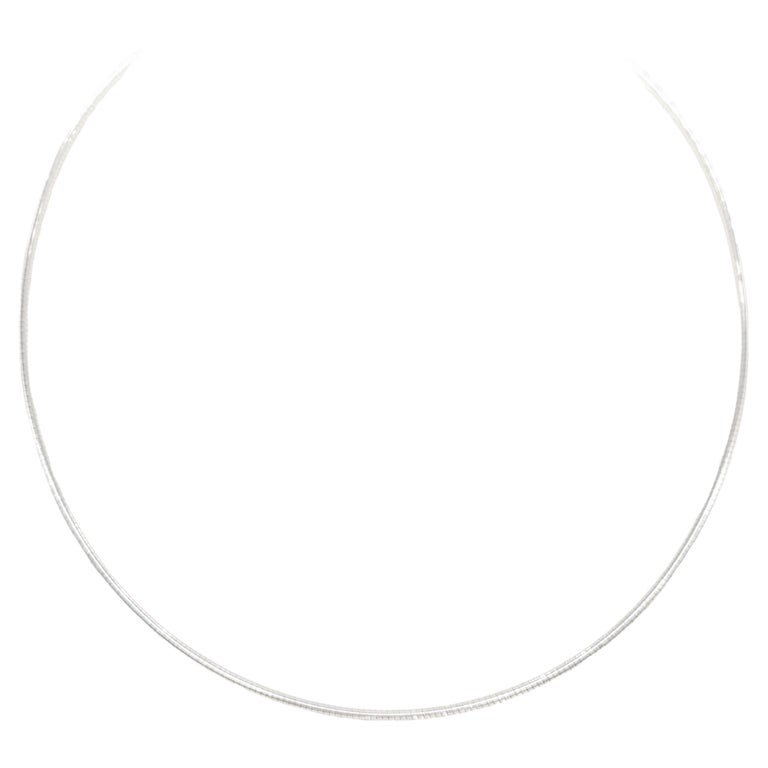 Elegant 14K White Gold Choker Necklace – 16 Inch