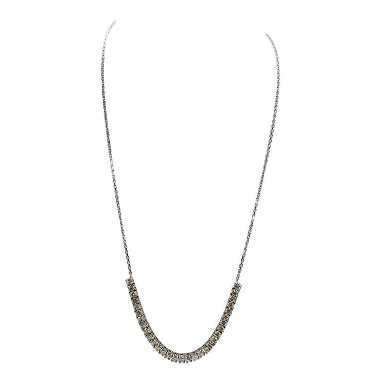 4.65 Carat Mini Diamond Tennis Necklace – 14K White Gold