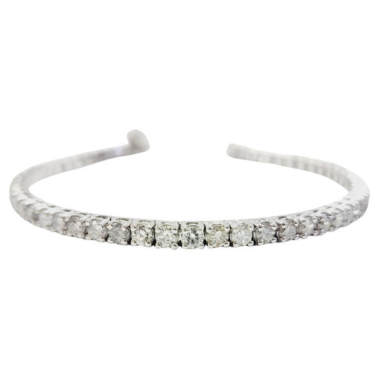 5.36 Carat Natural Diamond Tennis Bracelet 14 Karat White Gold