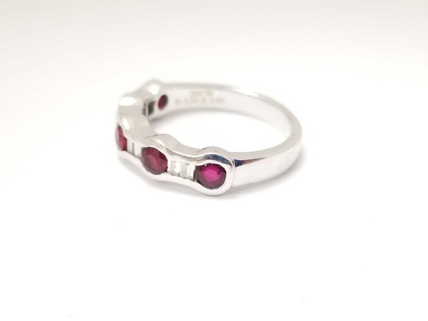 Ruby Natural Diamond Ring 18 Karat White Gold