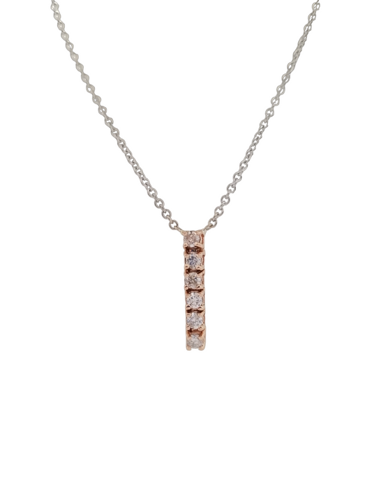 Elegant 0.45 Carat Drop Diamond Pendant Necklace 14K Rose Gold