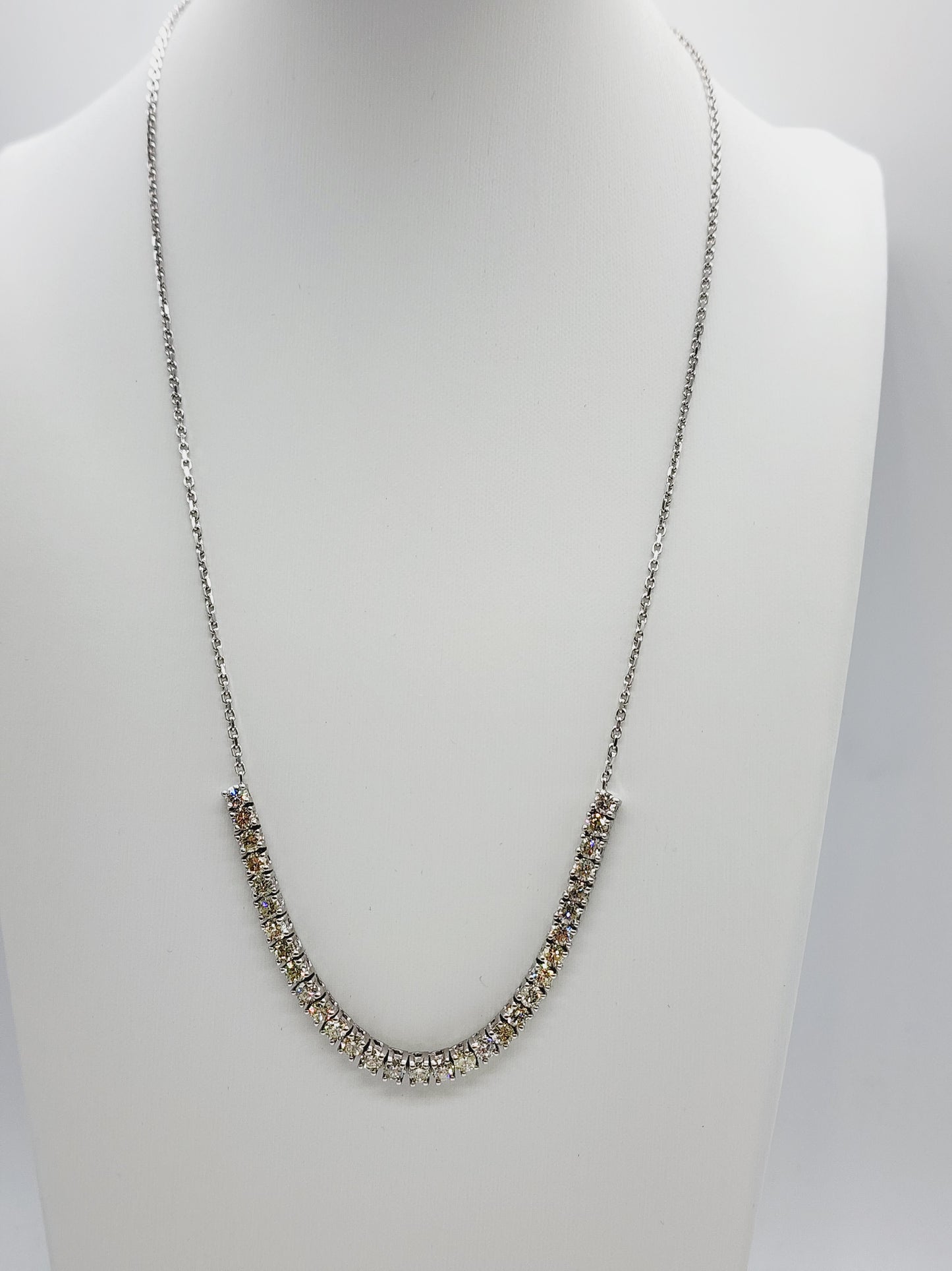 4.65 Carat Mini Diamond Tennis Necklace – 14K White Gold