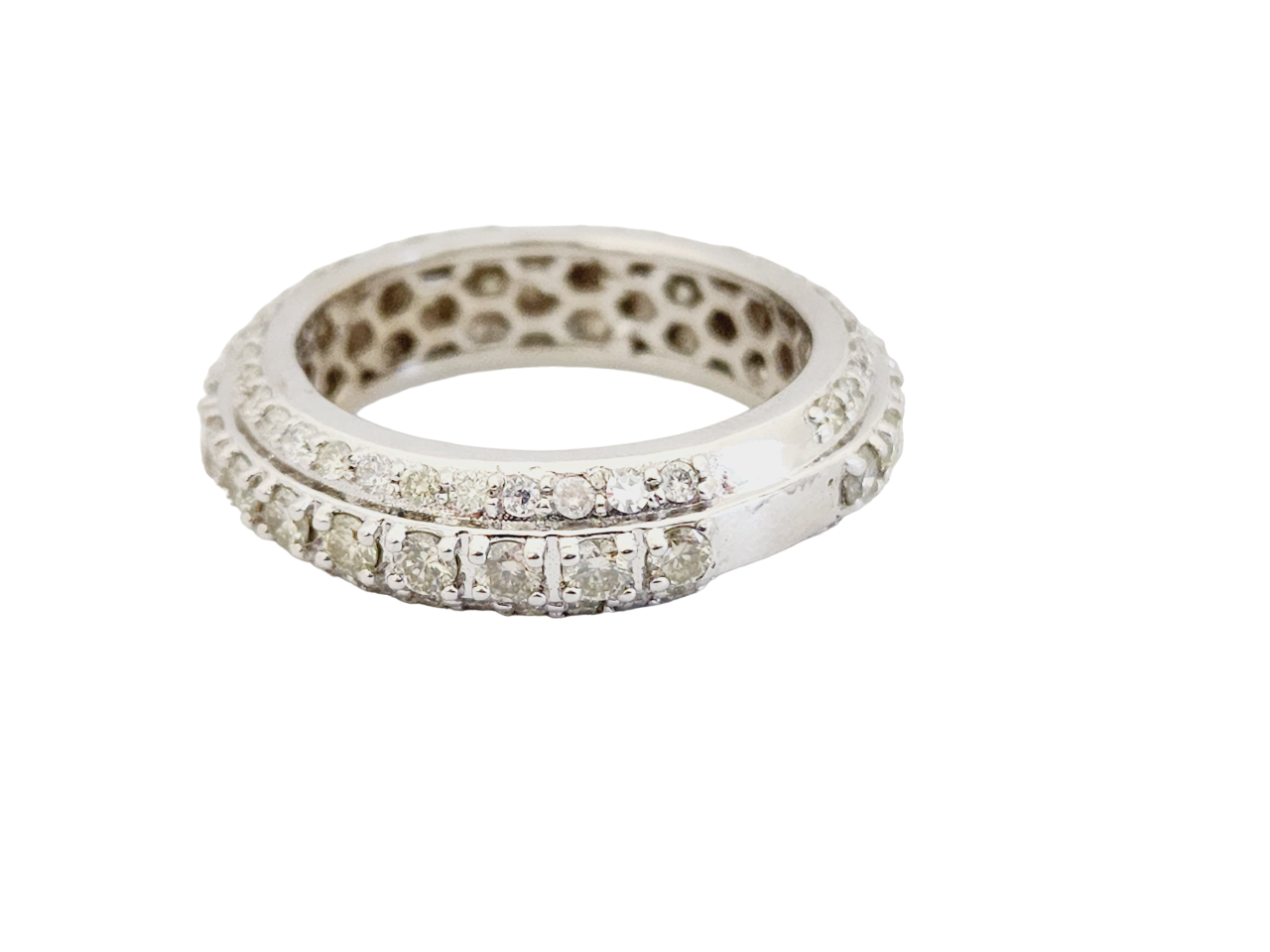 2.60 Carat Natural Diamond Eternity Band 14 Karat White Gold Ring