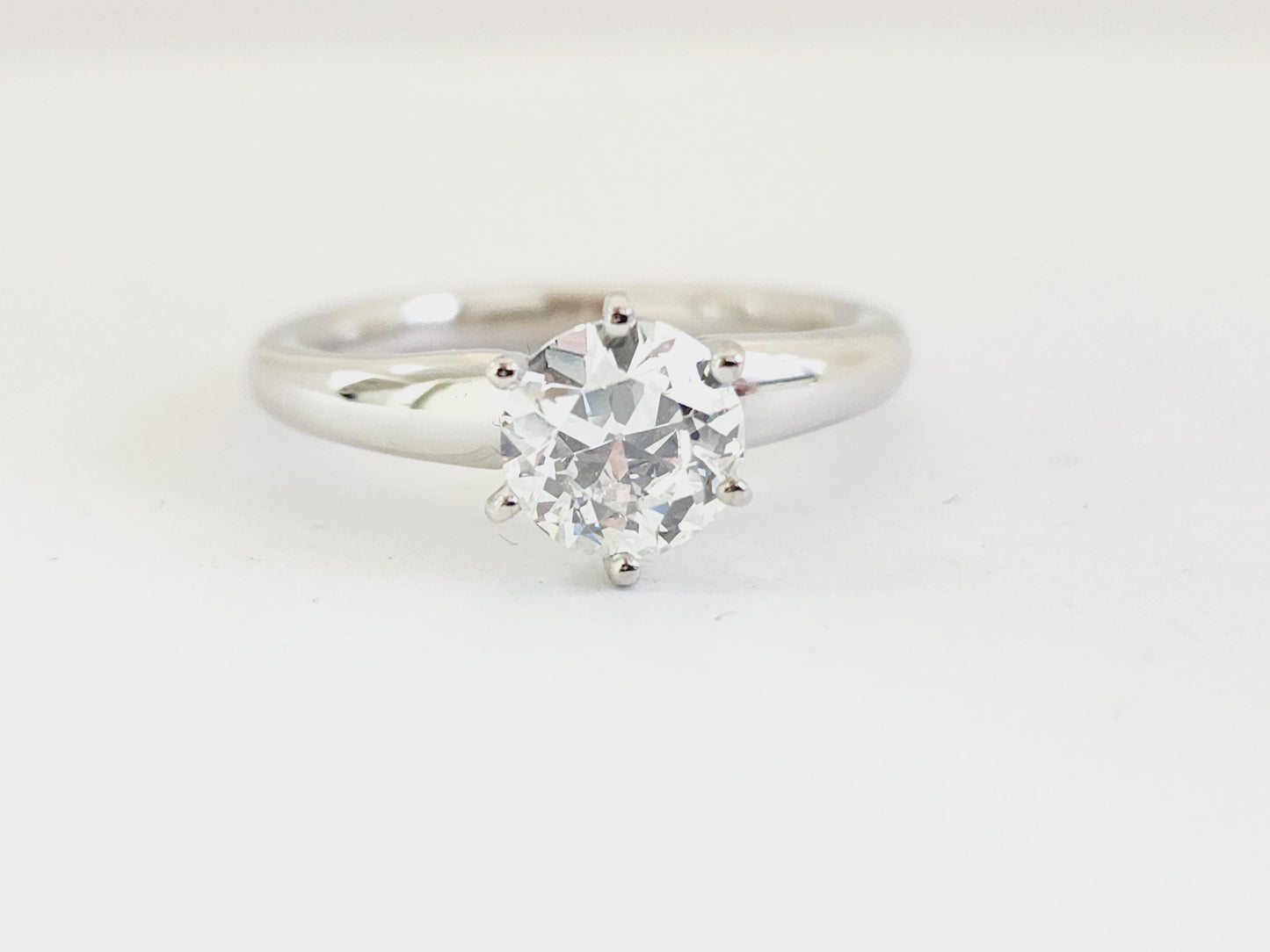 1.20 Carat Old European Cut Lab-Grown Diamond Solitaire Ring – 14K White Gold – IGI Certified – Size 6.5