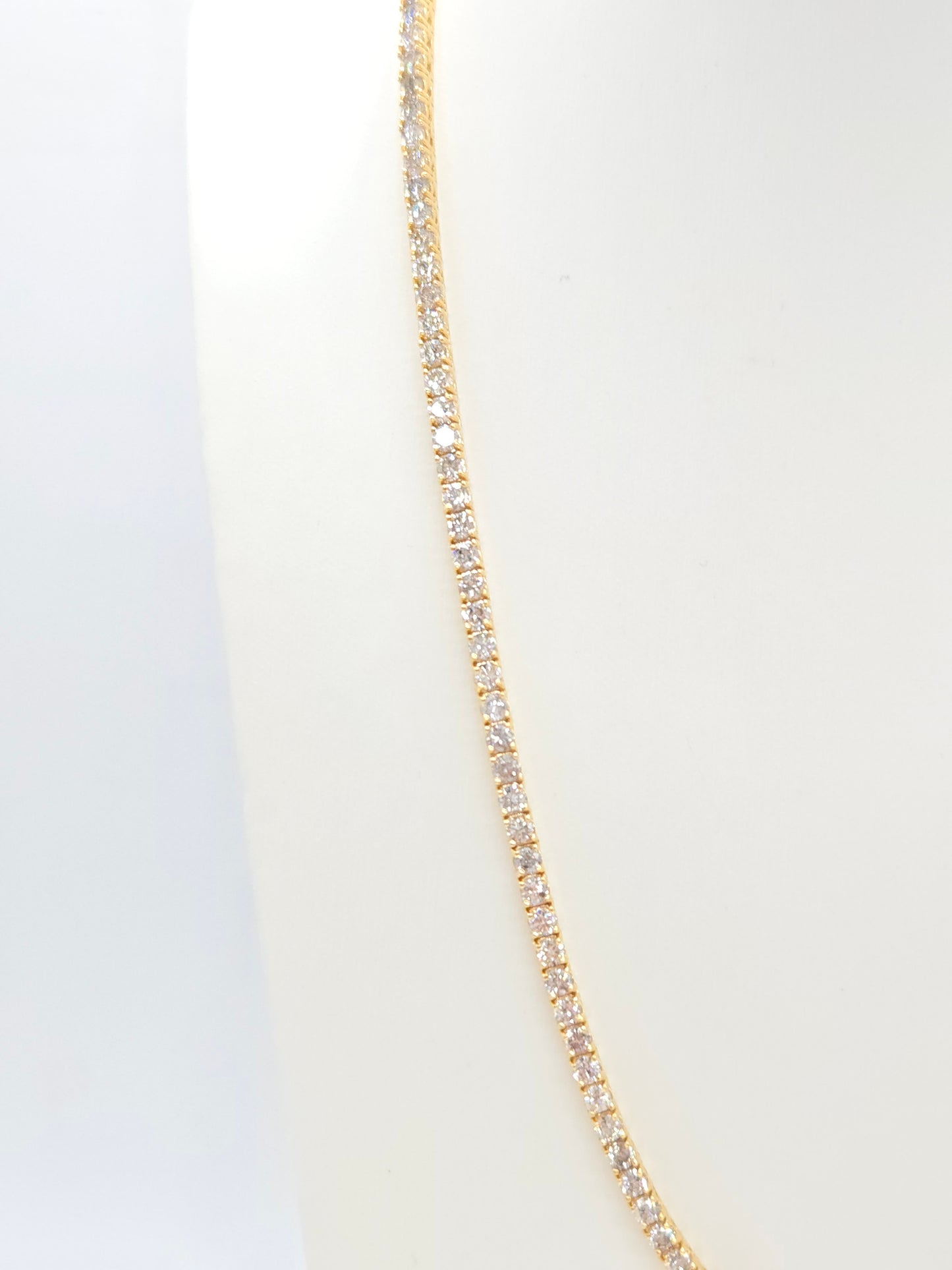 15.30 Carat Natural Diamond Tennis Necklace in 14K Yellow 20"