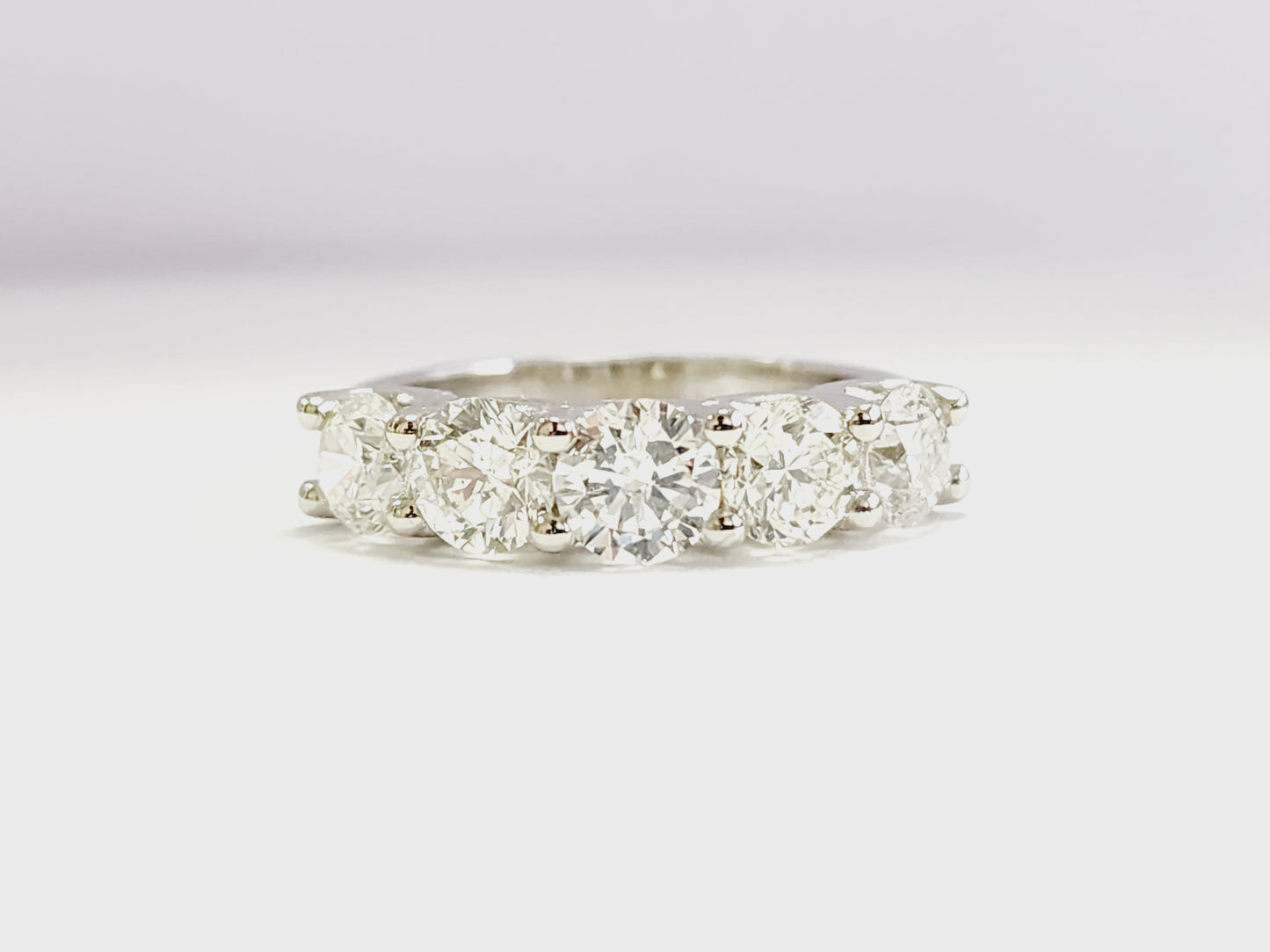 2.56 Carat Natural Diamond White Gold Mini band Ring 14K
