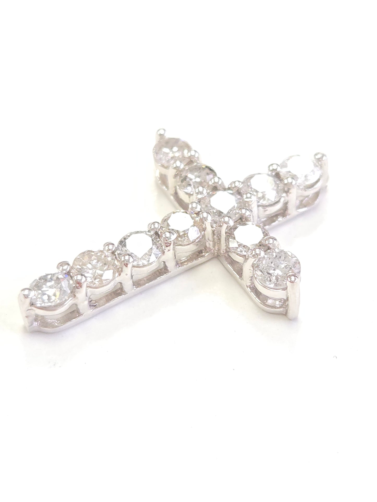 3.35 Carat White Gold Natural Diamond Cross Pendant