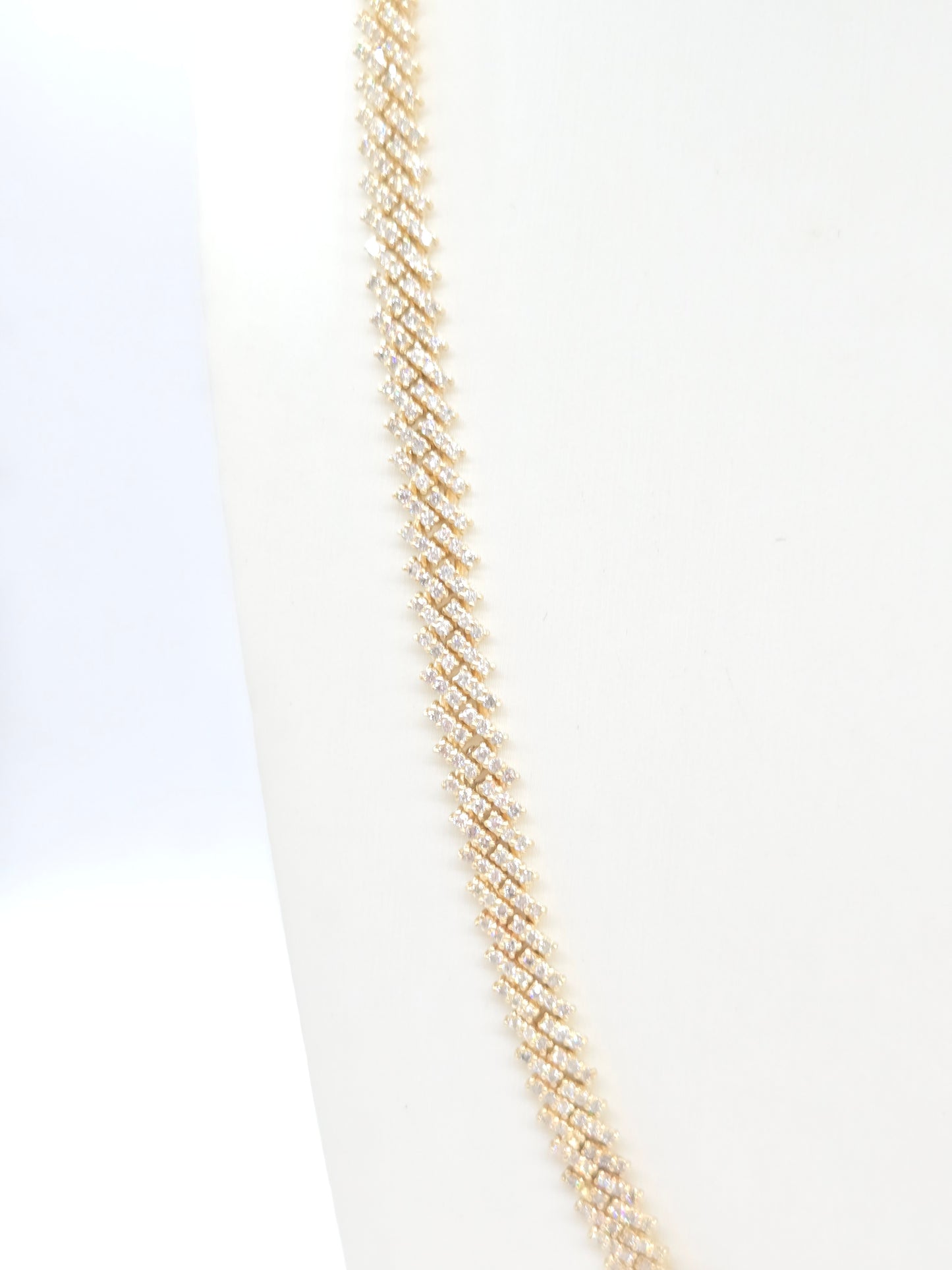 11.26 Carats Natural Diamonds Cuban Necklace Chain 10 Karats Yellow Gold 22''
