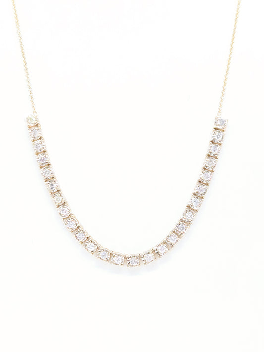 1.03 Carat Natural Illusion Setting Diamond Mini Necklace 19''