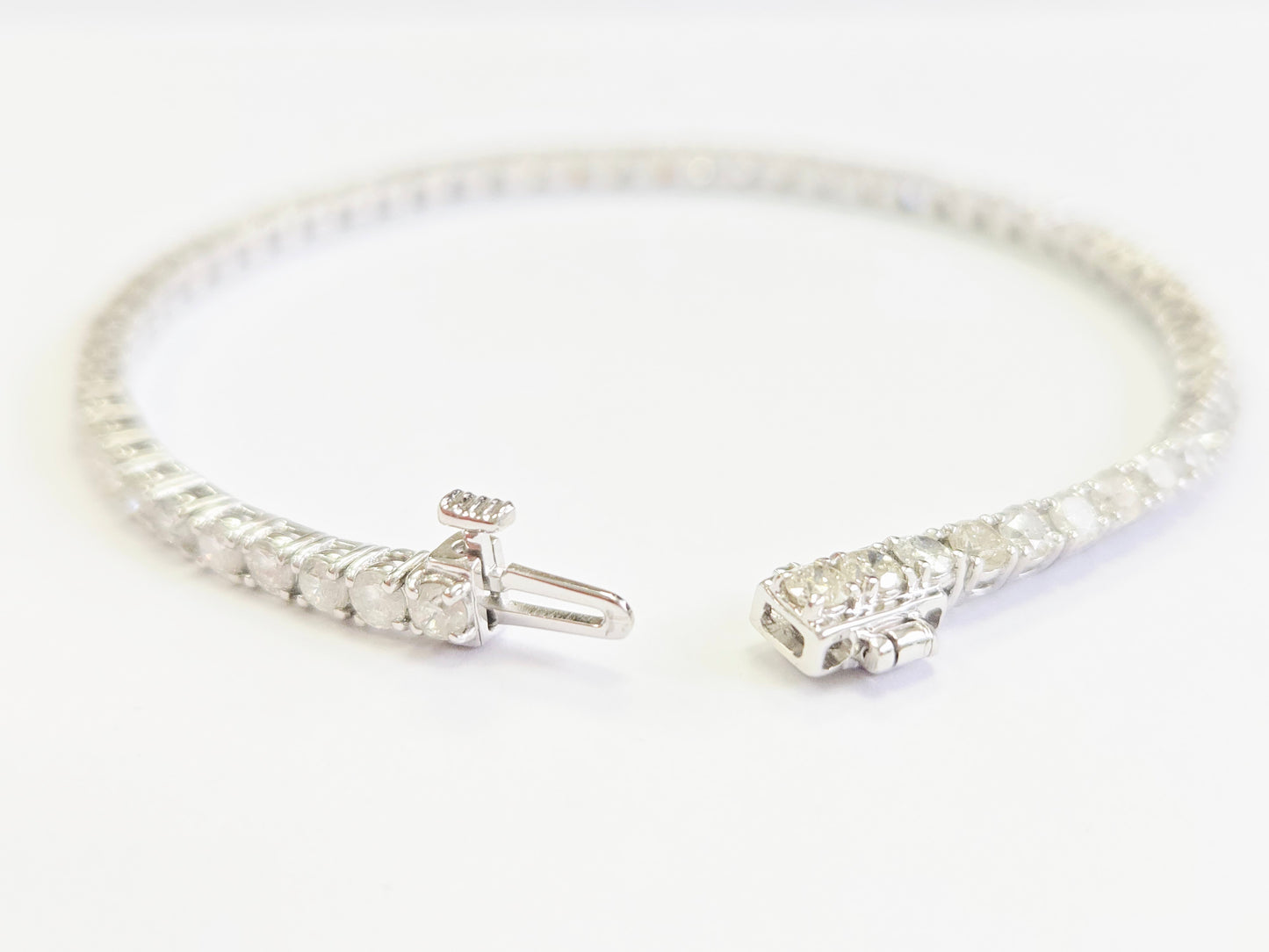 5.10 Carat Natural Diamond Tennis Bracelet 14 Karat White Gold
