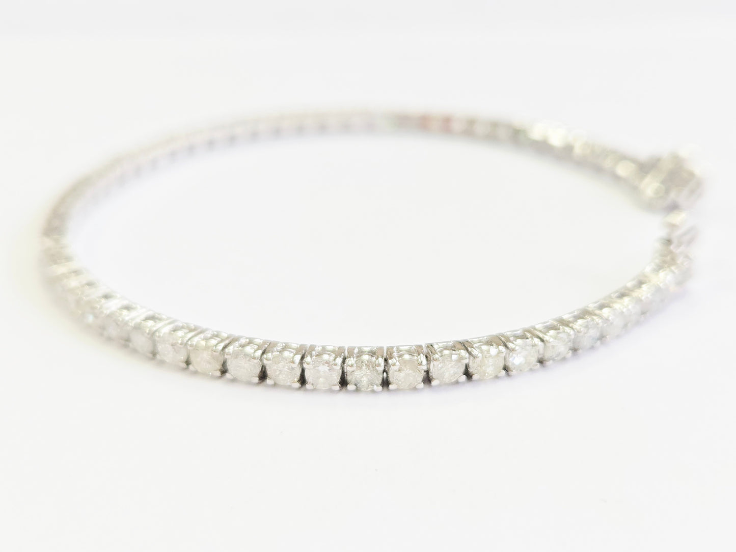 5.10 Carat Natural Diamond Tennis Bracelet 14 Karat White Gold