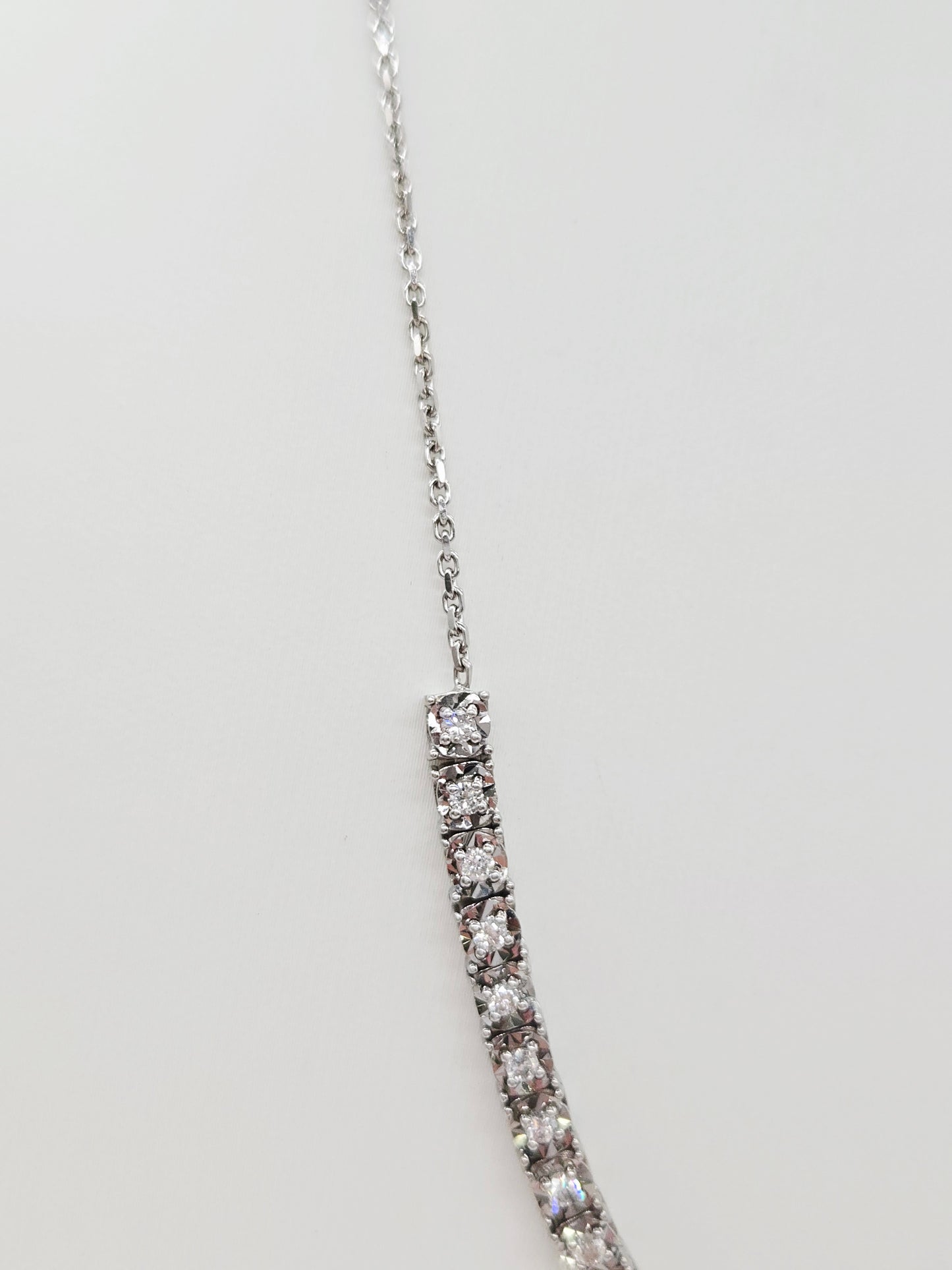 0.82 Carat Diamond Mini Illusion Necklace 14 Karat White Gold 18''