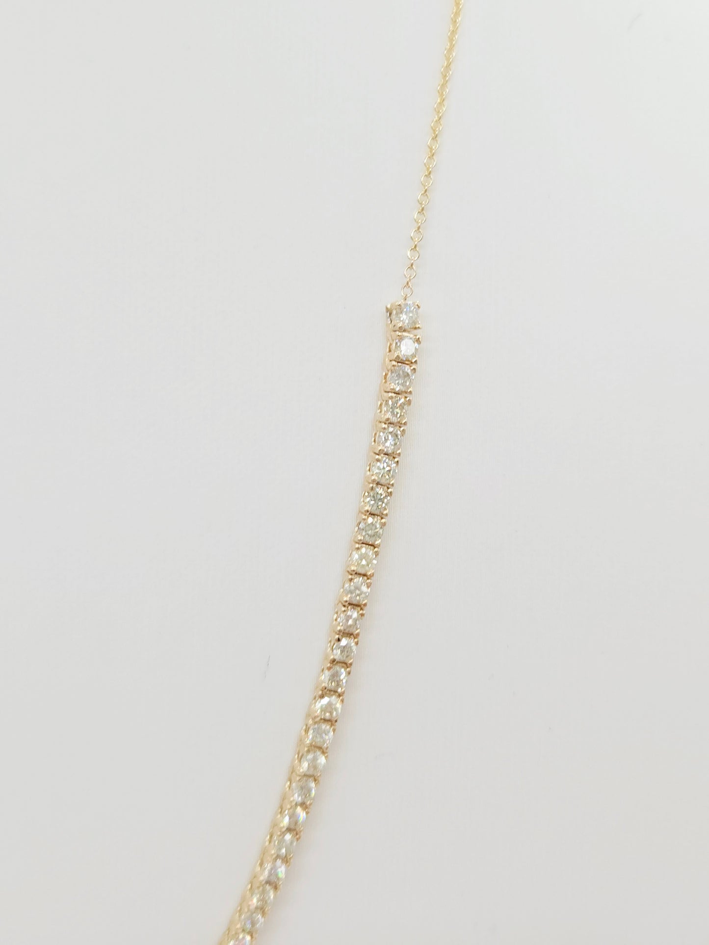 2.28 Carat Natural Diamond Mini Necklace Yellow Gold 18''