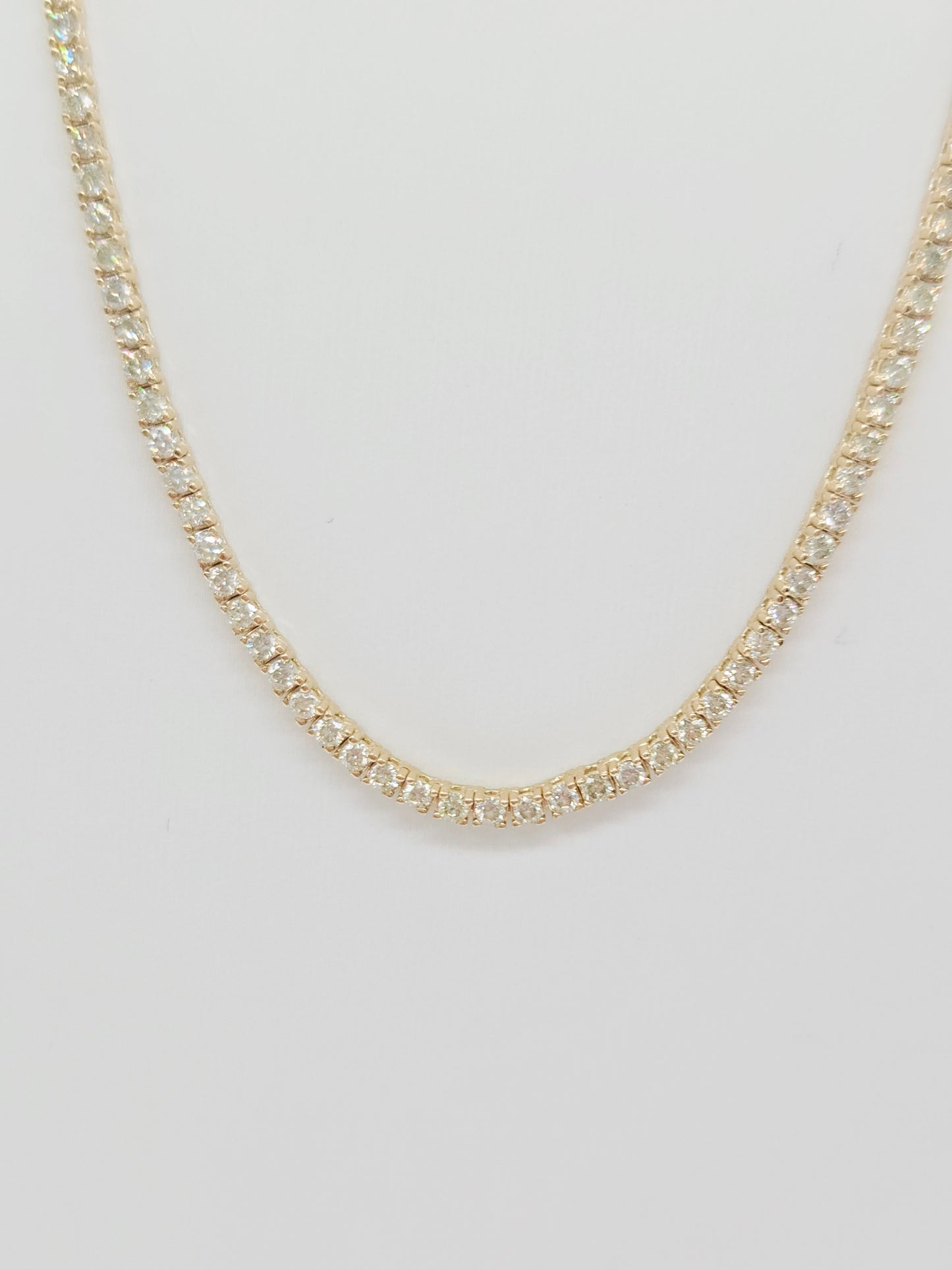 2.28 Carat Natural Diamond Mini Necklace Yellow Gold 18''