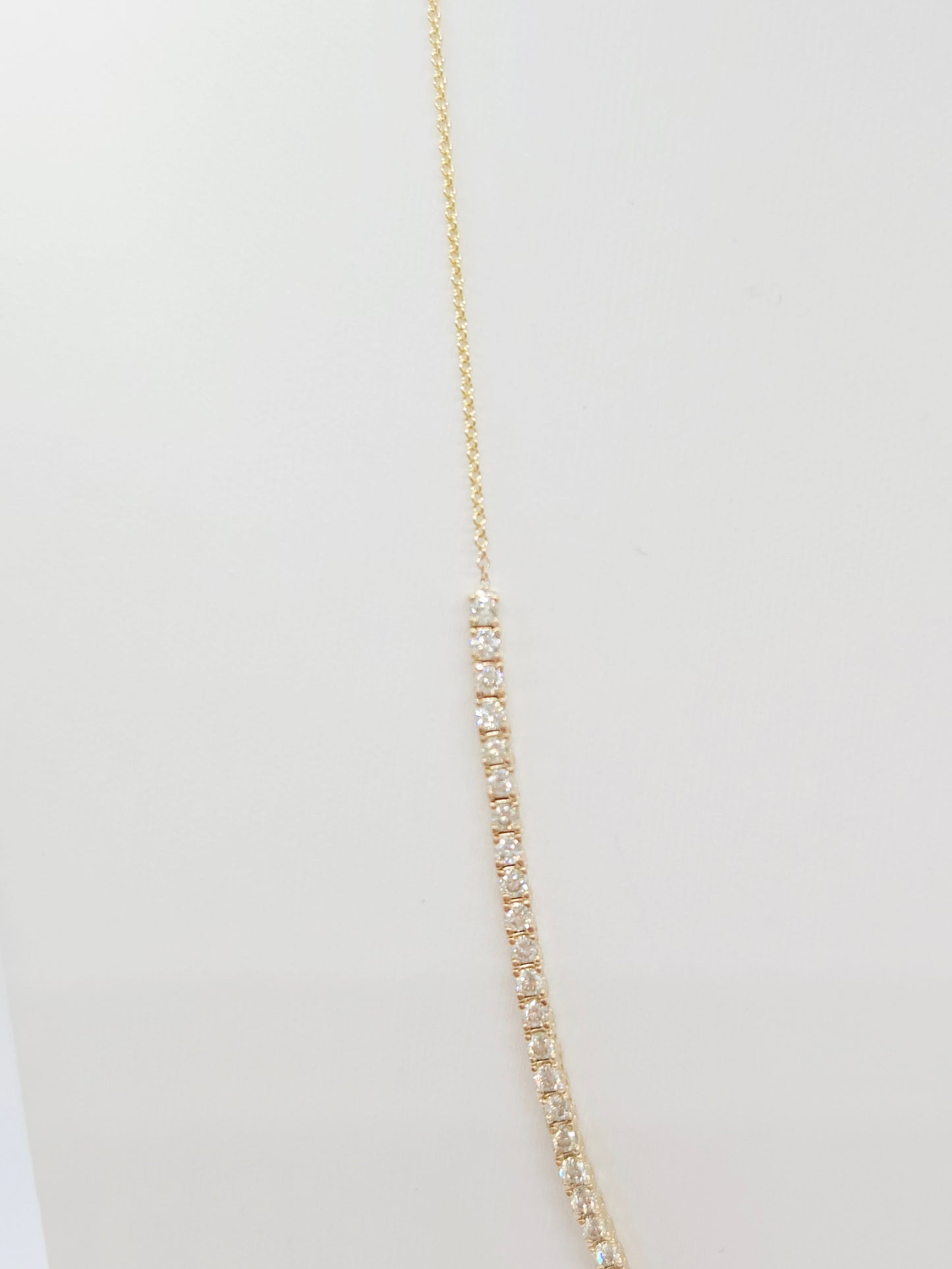 2.28 Carat Natural Diamond Mini Necklace Yellow Gold 18''