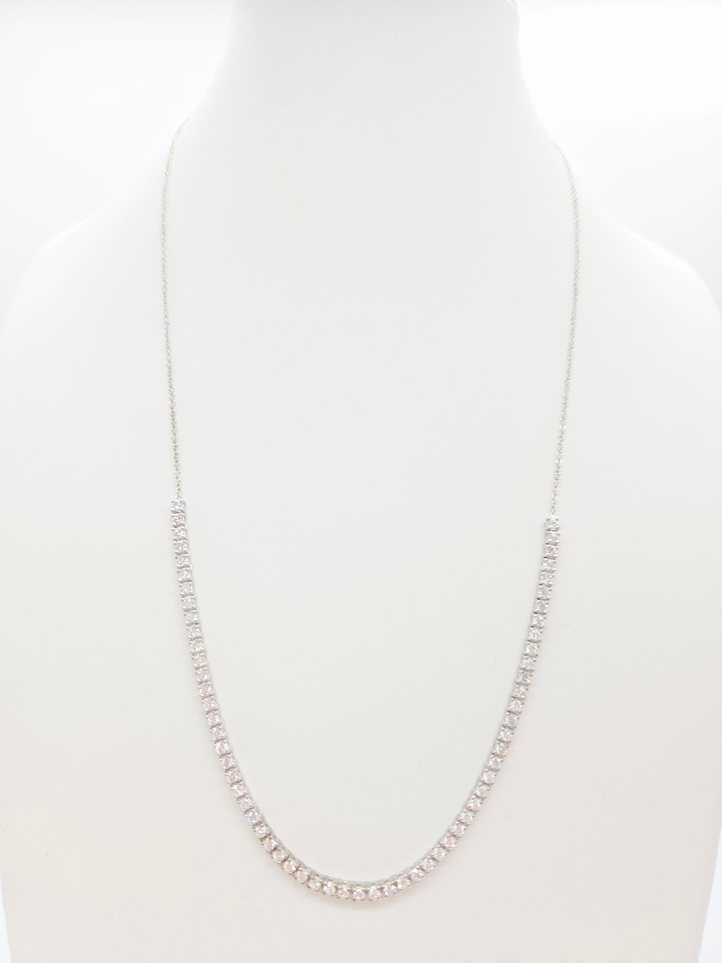 1.67 Carat Diamond Mini Tennis Necklace 14 Karat White Gold 18''