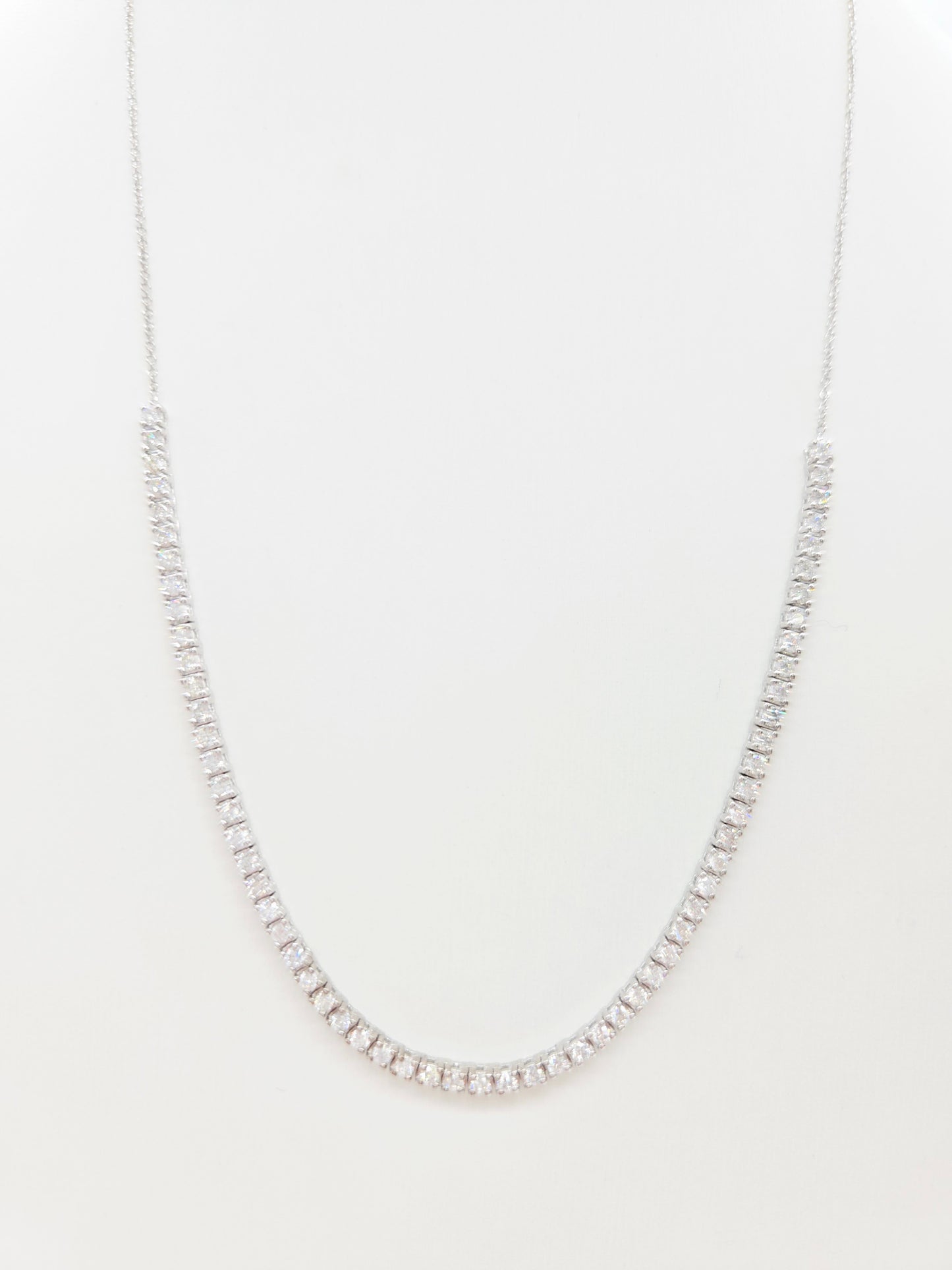 1.67 Carat Diamond Mini Tennis Necklace 14 Karat White Gold 18''