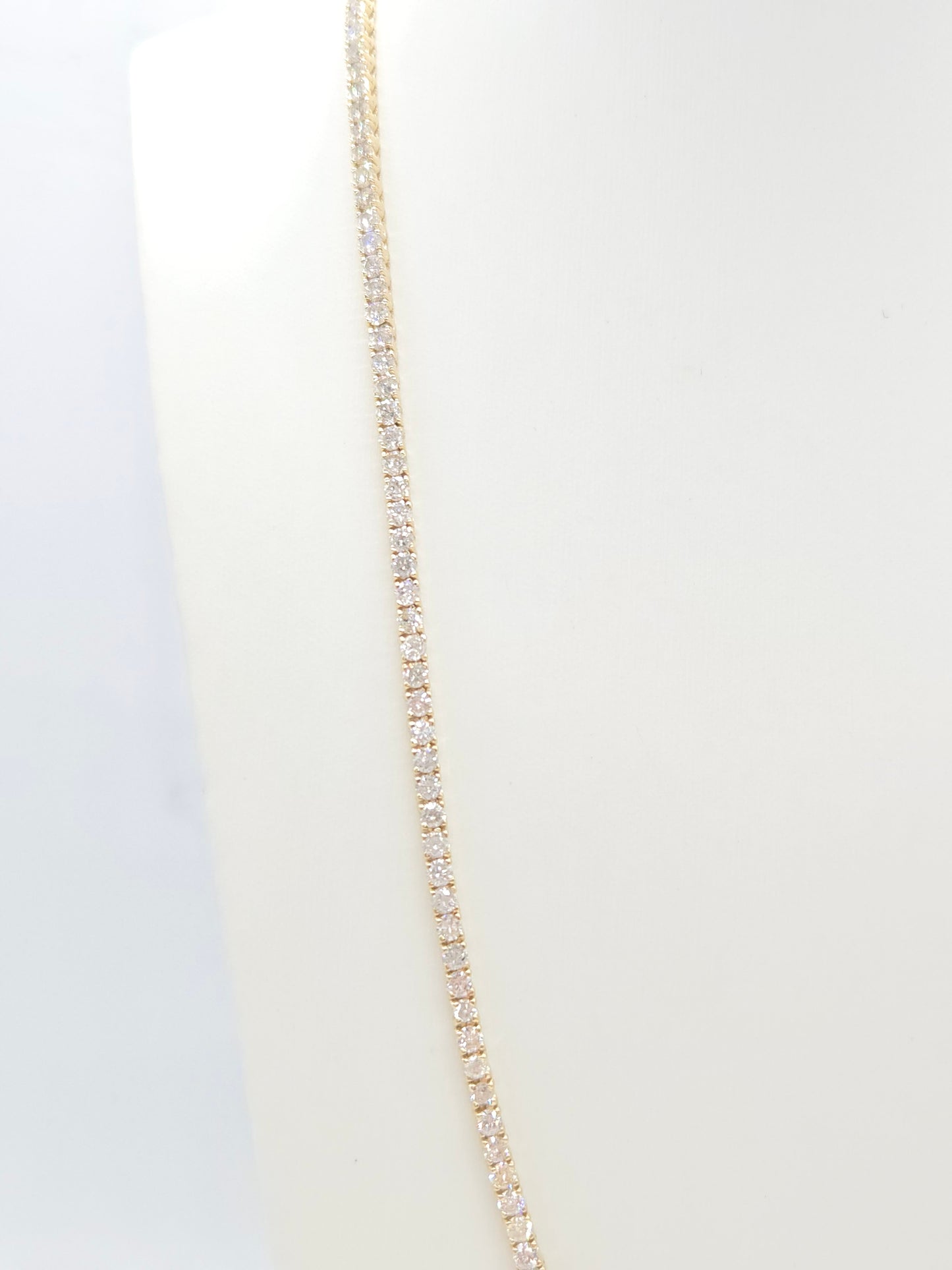 16.10 Carat Natural Diamond Tennis Necklace in 14K Yellow Gold 22"