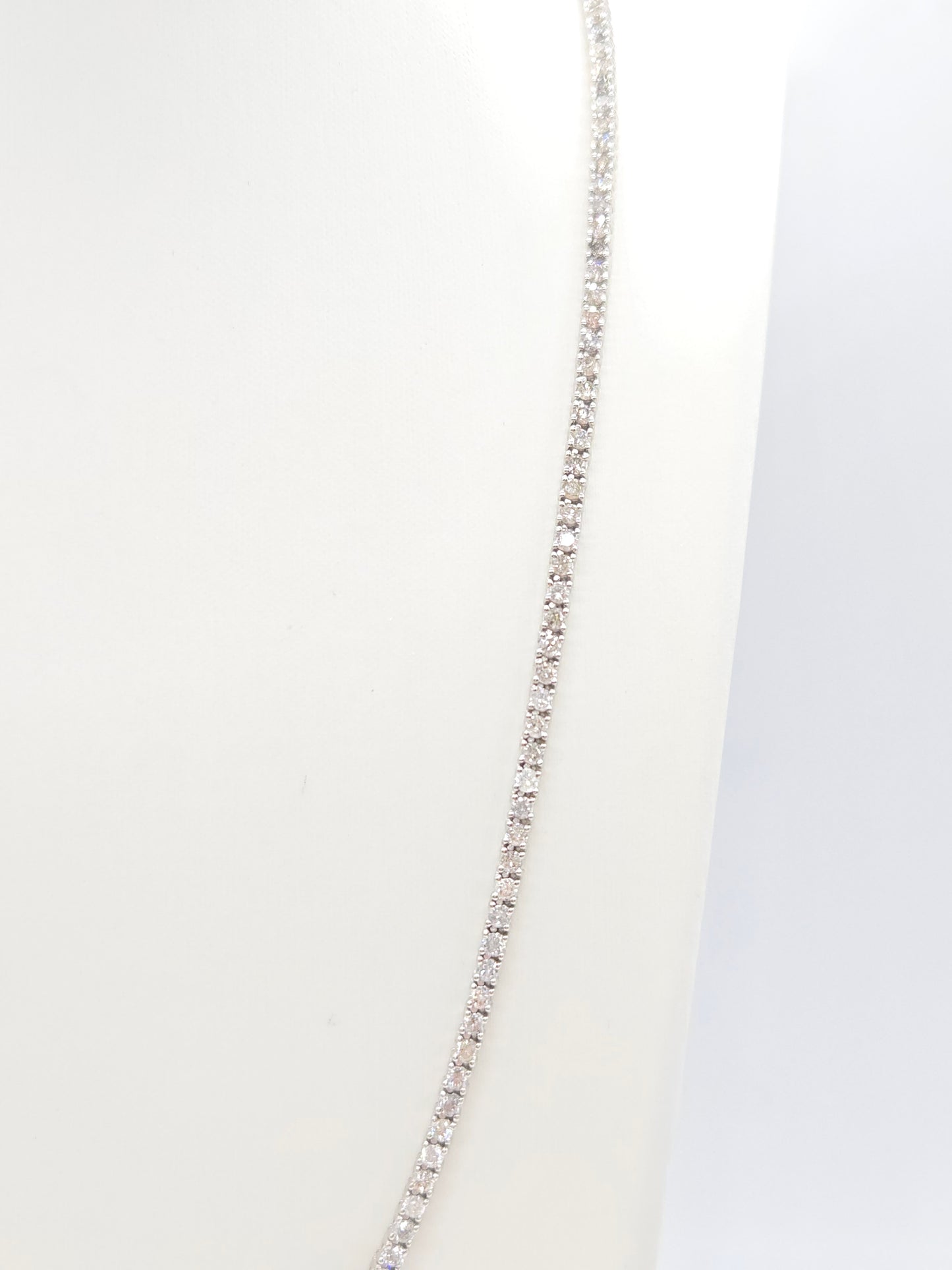 10.48 Carat Round Natural Diamond Tennis Necklace 14 Karat White Gold 22''