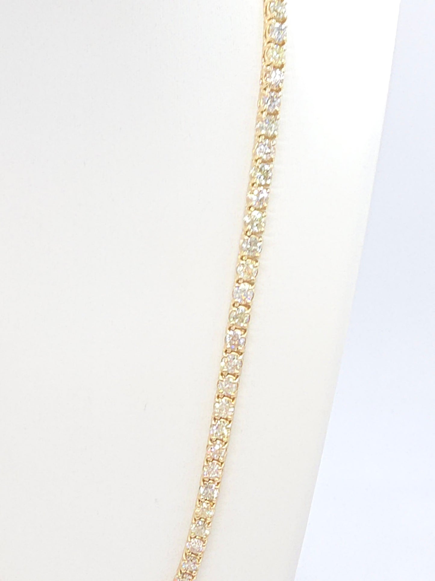 40.58 Carat Natural Diamond Tennis Necklace in 14K Yellow Gold 22"