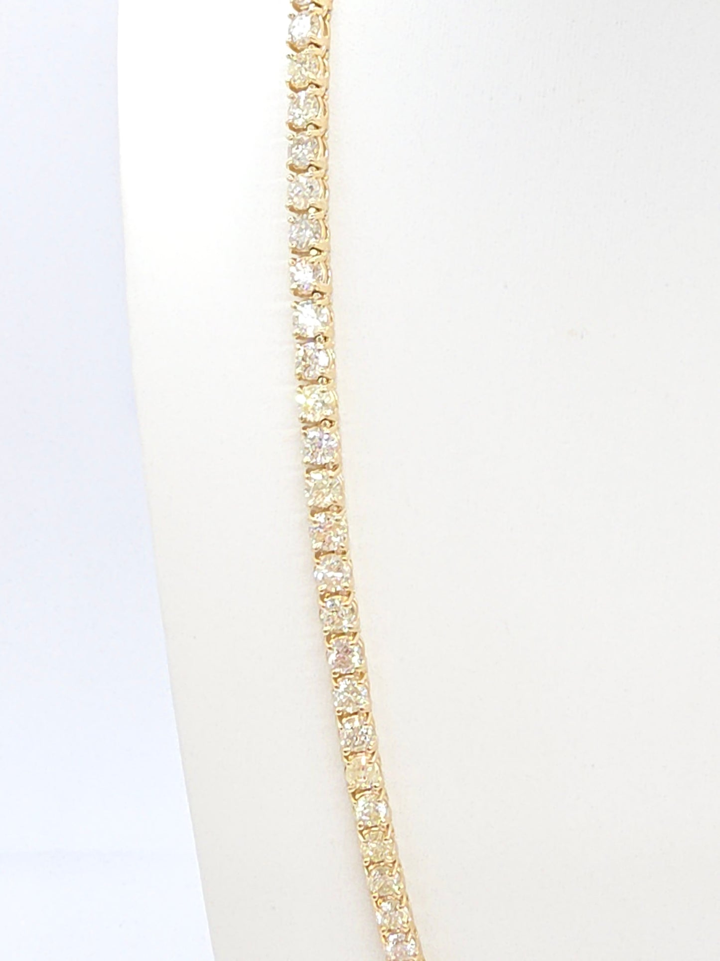 40.58 Carat Natural Diamond Tennis Necklace in 14K Yellow Gold 22"