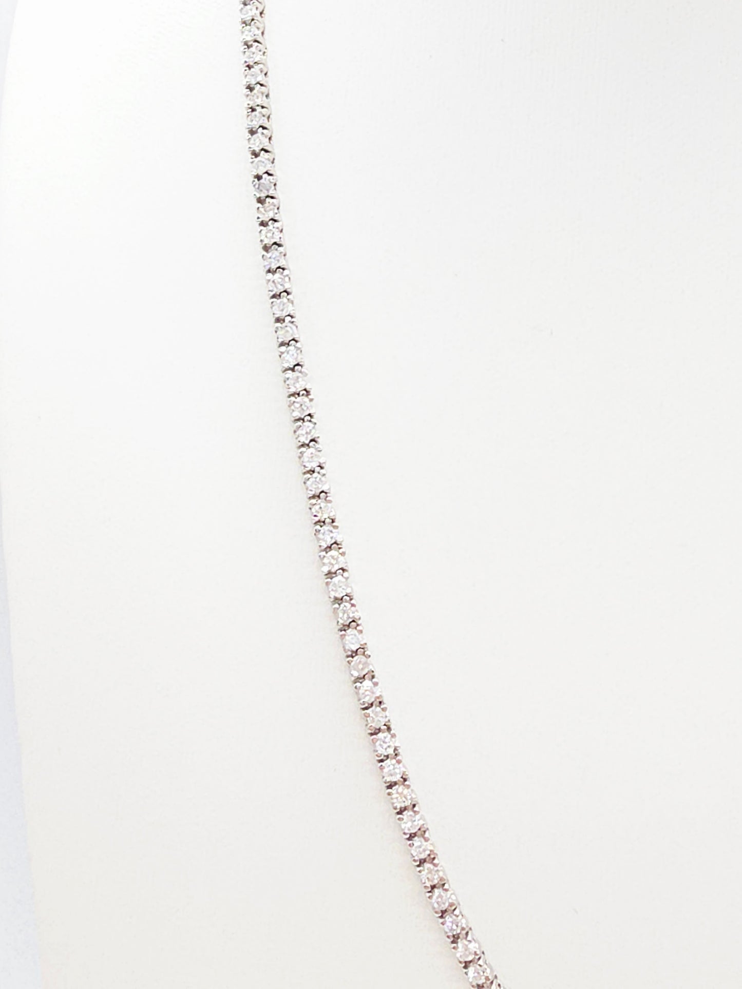 5.18 Carat Round Natural Diamond Tennis Necklace 14K White 18''