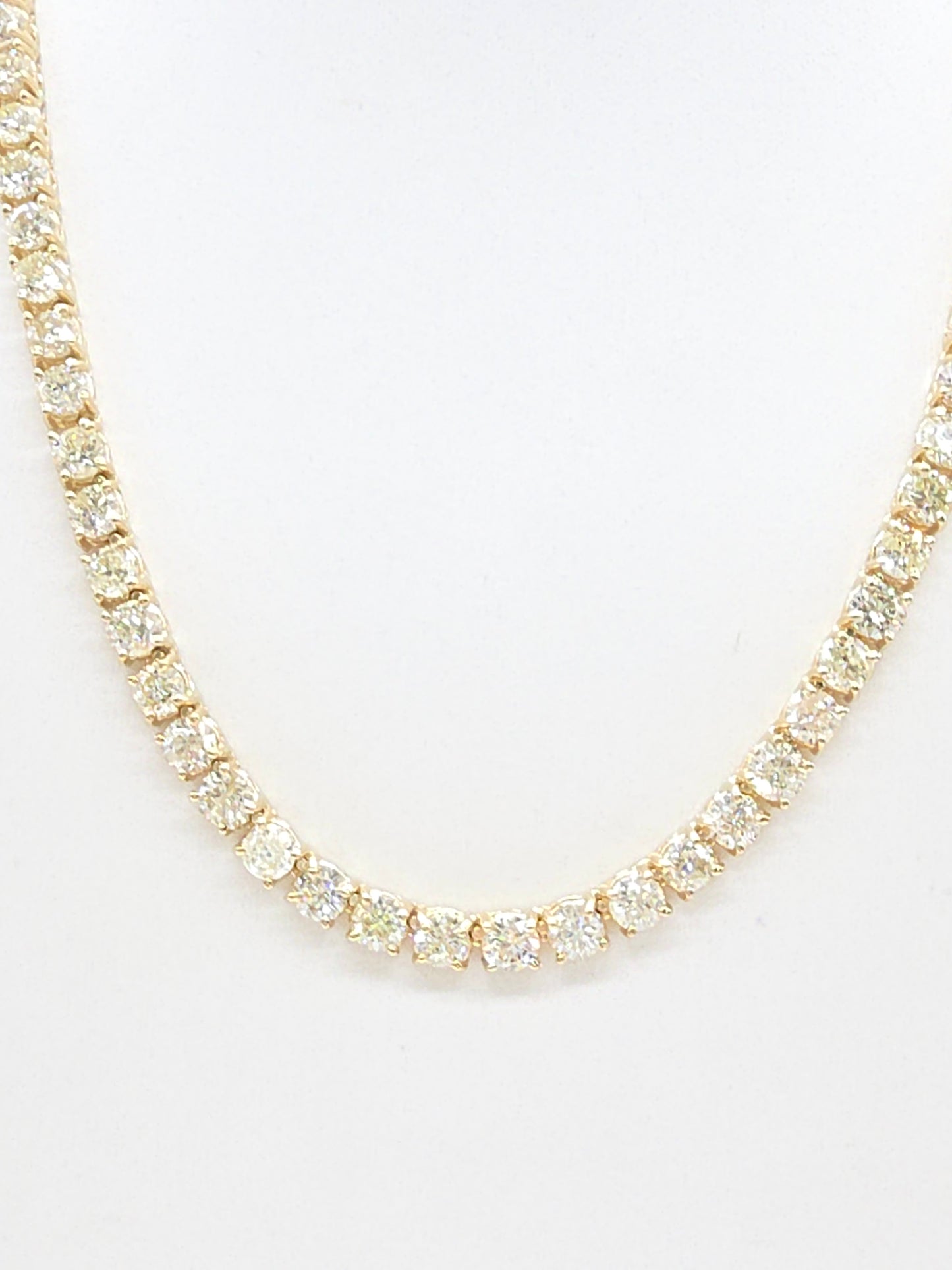 41.05 Carat Natural Diamond Tennis Necklace in 14K Yellow Gold 18"