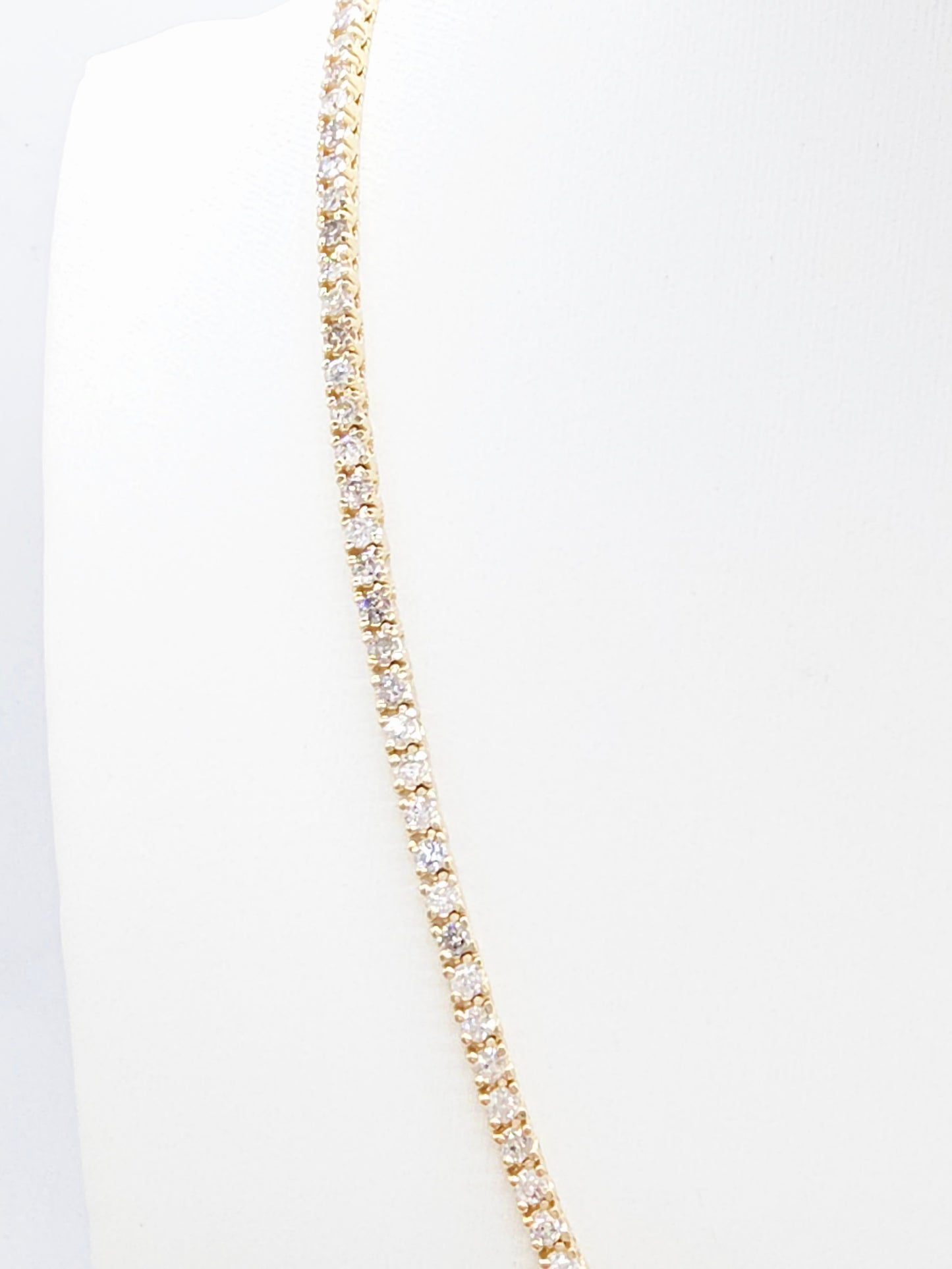 11.07 Carat Natural Diamond Tennis Necklace in 14K Yellow Gold 18"