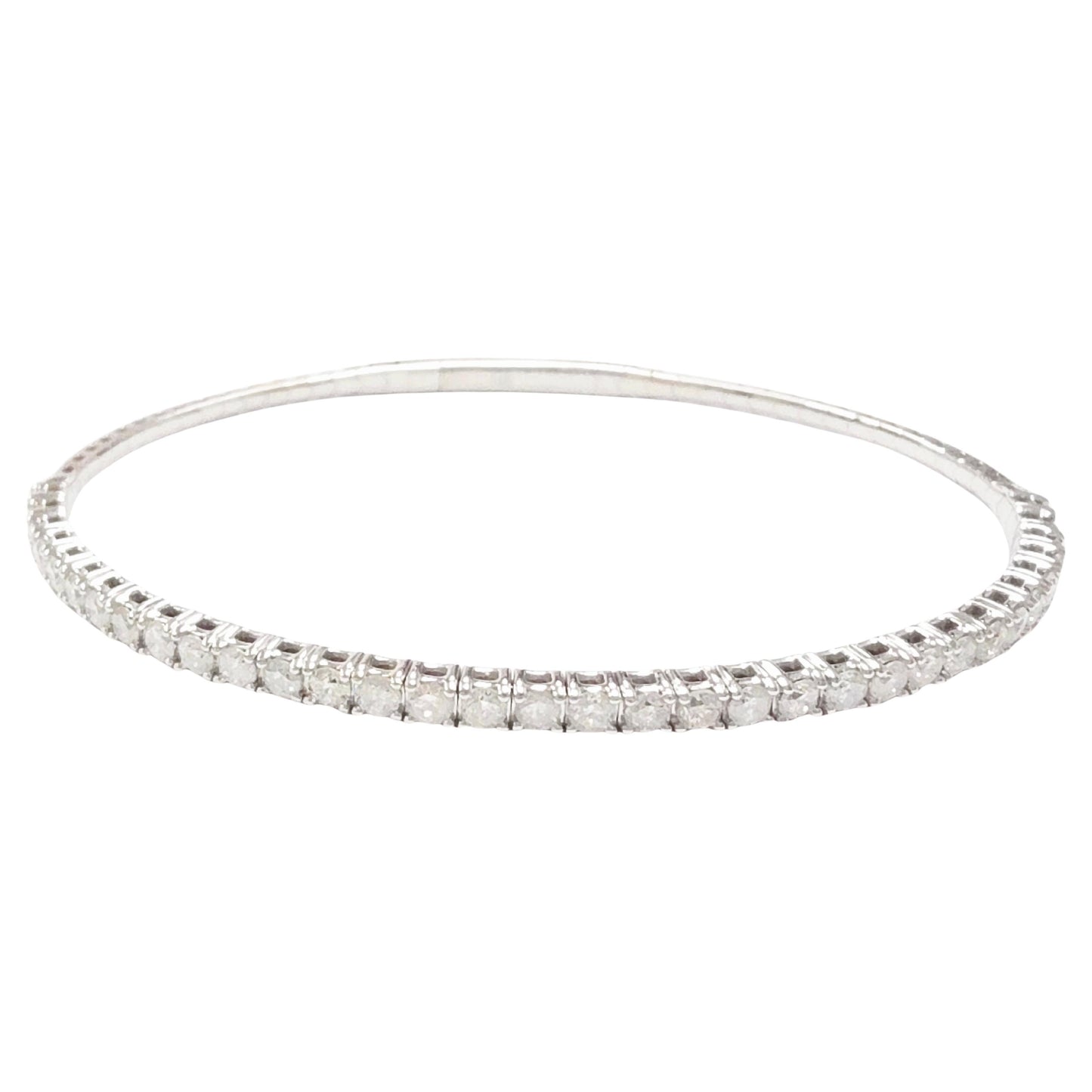 1.80 Carat Natural Diamond Flexible Bangle White Gold 14 Karat