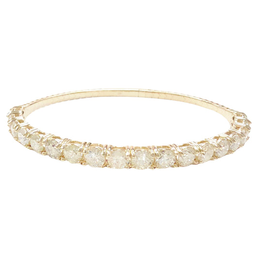7.38 Carat Flexible Bangle Natural Diamond Yellow Gold 14 Karat