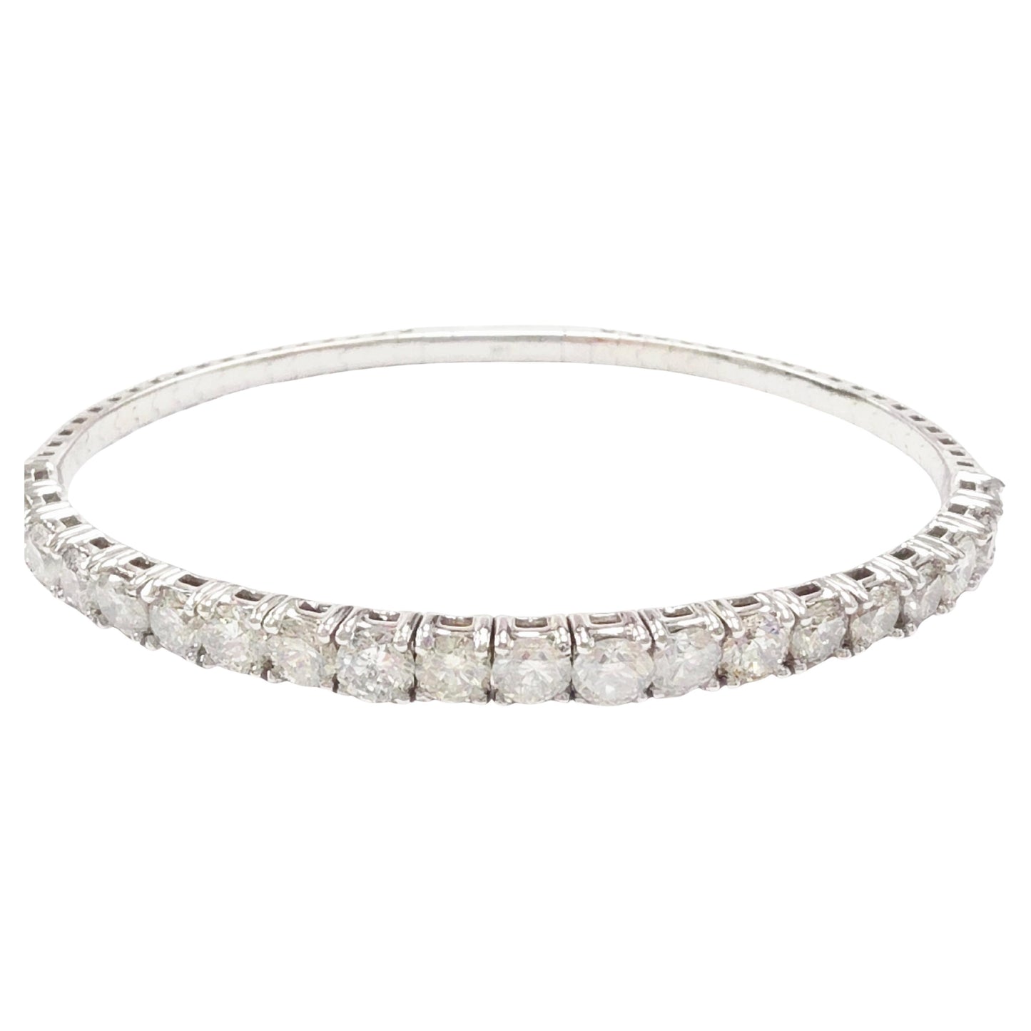5.40 Carat Natural Diamond Flexible Bangle White Gold 14 Karat