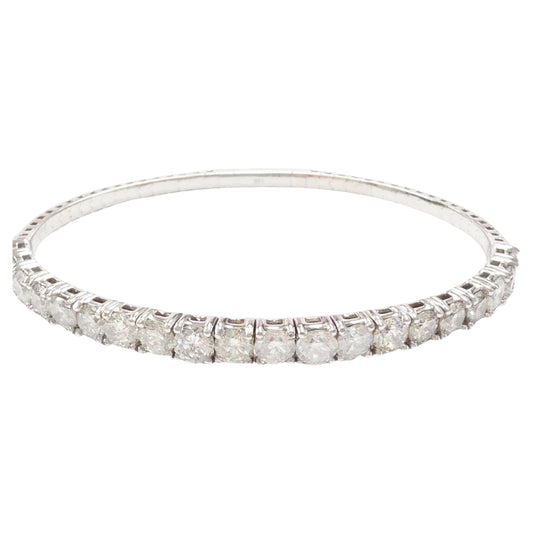 5.40 Carat Natural Diamond Flexible Bangle White Gold 14 Karat