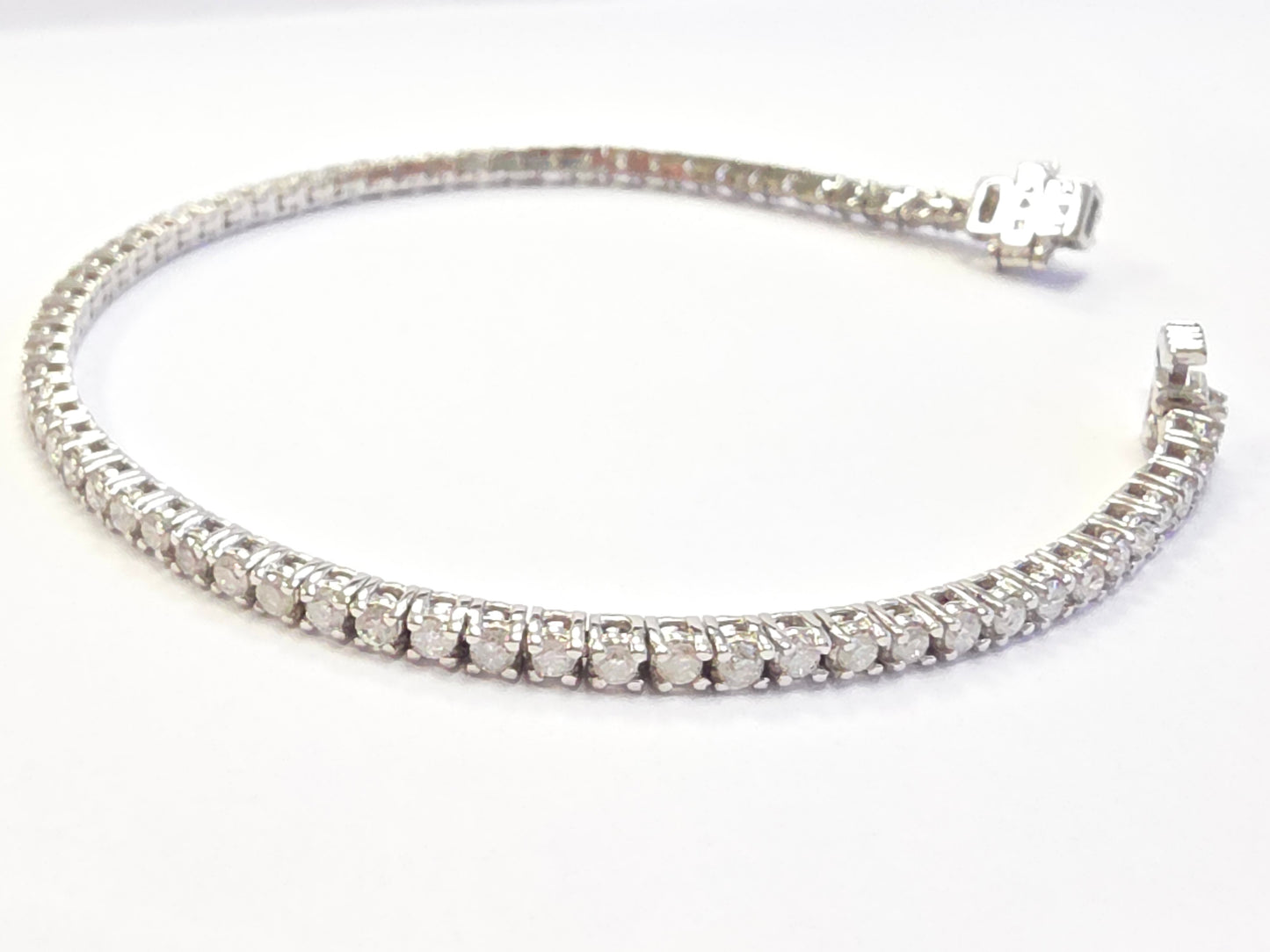 2.21 Carat Natural Diamond Tennis Bracelet 14 Karat White Gold