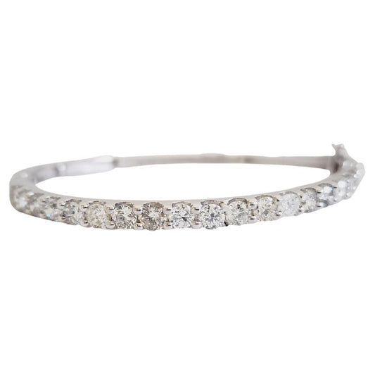 3.70 Carat Half Way Bangle White Gold 14 Karat
