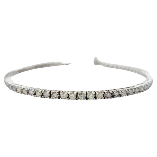 3.05 Carat Natural Diamond Tennis Bracelet in 14K White Gold