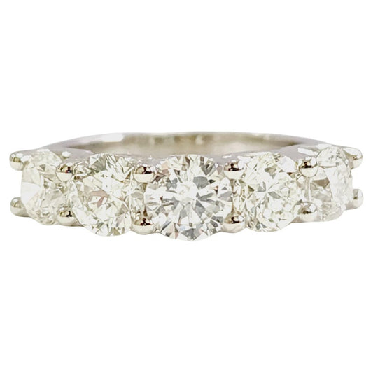 2.56 Carat Natural Diamond White Gold Mini band Ring 14K