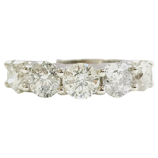 4 Carat Natural Diamond White Gold Mini band Ring 14K