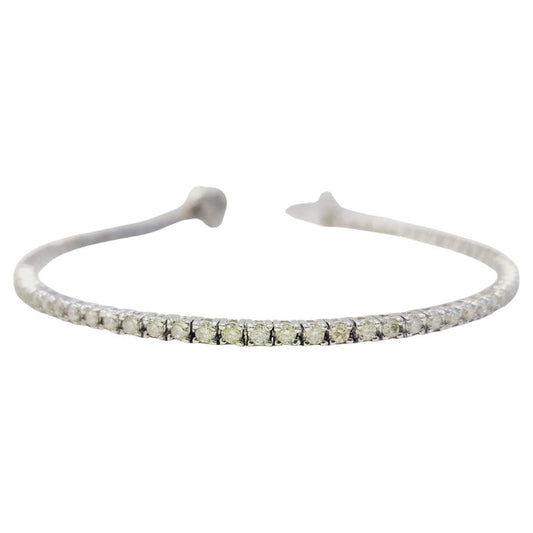 1.90 Carat Natural Diamond Tennis Bracelet 14 Karat White Gold