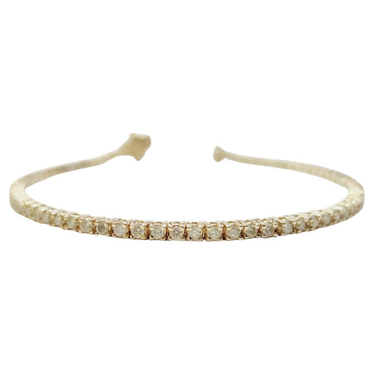 1.90 Carat Natural Diamond Tennis Bracelet 14 Karat Yellow Gold