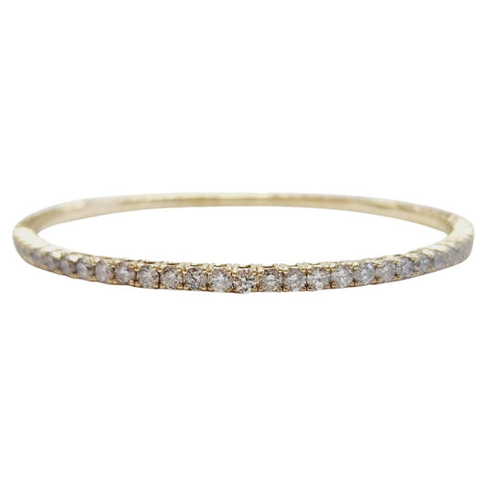 4.45 Carat Flexible Bangle Natural Diamond Yellow Gold 14 Karat