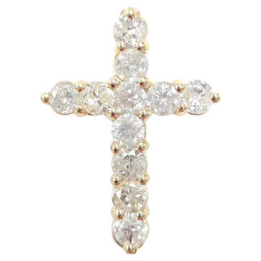 2.36 Carat Natural Diamond Cross Pendant 14 Karat Yellow Gold