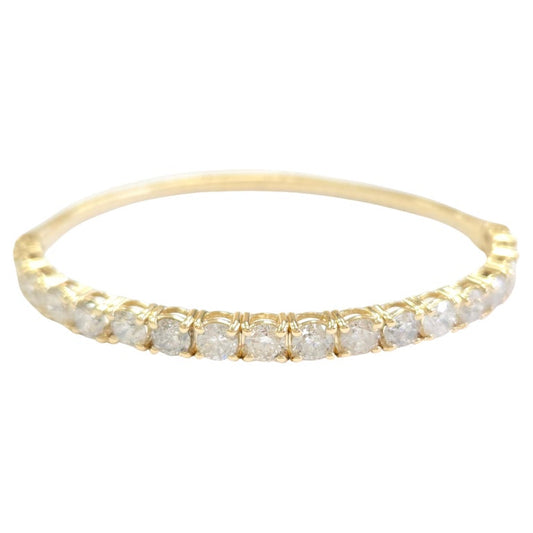 7.12 Carat Flexible Bangle Natural Diamond Yellow Gold 14 Karat