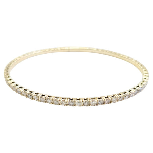2.82 Carat Flexible Bangle Natural Diamond Yellow Gold 14 Karat
