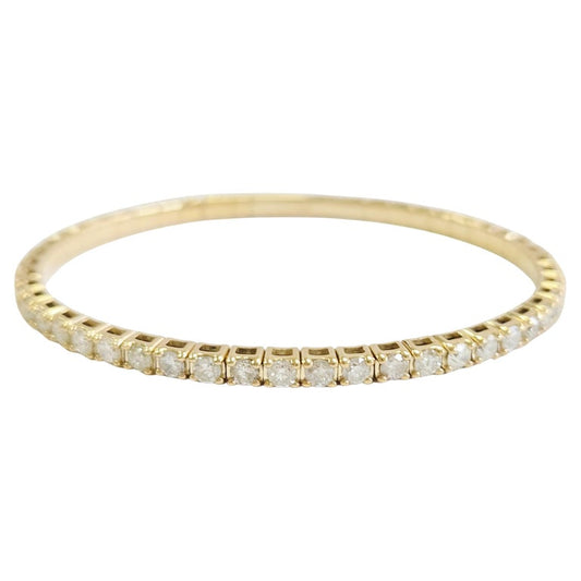 4.38 Carat Flexible Bangle Natural Diamond Yellow Gold 14 Karat