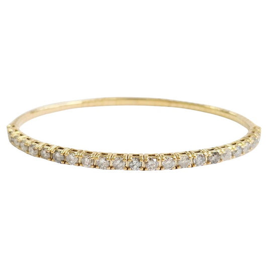 3.71 Carat Flexible Bangle Natural Diamond Yellow Gold 14 Karat