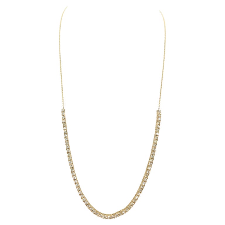 2.28 Carat Natural Diamond Mini Necklace Yellow Gold 18''