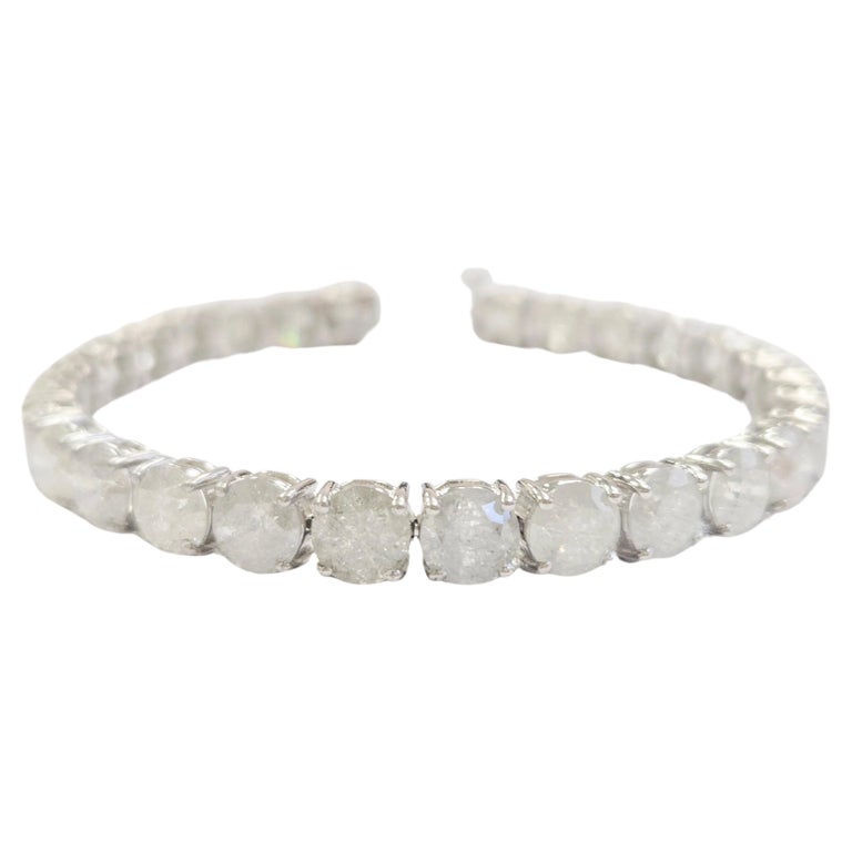 29.50 Carat Natural Diamond Tennis Bracelet 14 Karat White Gold