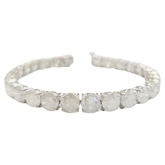 29.50 Carat Natural Diamond Tennis Bracelet 14 Karat White Gold